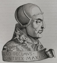 Portrait of Leo X, (1475-1521), Pope of the Catholic Church between 1513 and 1521, 1877.  Creator: Unknown.