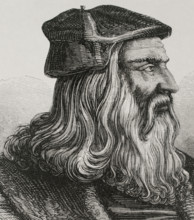 Portrait of Leonardo da Vinci, (1452-1519), Italian artist, architect and inventor, 1877.  Creator: Unknown.