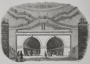 Thames Tunnel  Wapping entrance, London, 1856.  Creator: Cabanach.