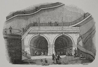 Thames Tunnel  Wapping entrance, London, 1856.  Creator: Cabanach.