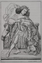 The Knight playing card from a card game, (c1420-1468), 1877. Creator: Unknown.