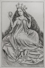 The Lady playing card from a card game, (c1420-1468), 1877. Creator: Unknown.