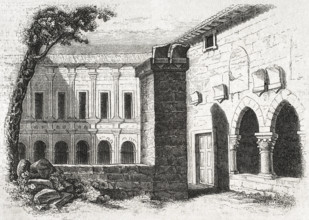 Processional cloister, Monastery of San Pedro de Cardeña, Castrillo del Val, Burgos..., Spain, 1852. Creator: Unknown.