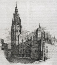 Primate Cathedral of Saint Mary of Toledo, Spain, 1852. Built in the 13th century, Gothic style.  Creator: Burgos.
