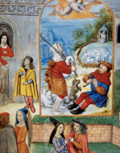 Miniature from the 15th century depicting the life of the villagers, c15th century. Creator: Unknown.