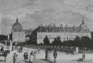 Exterior view of the Royal Palace, Aranjuez, Spain, 1883. Creator: Juan Comba García.