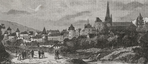 General view of the town, Autun, France, 1870. Creator: Manuel Ricord.