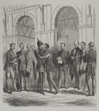 Franco-Prussian War (1870-71); King William I arriving from Ems, Berlin railway station, 1870.  Creator: C. S..