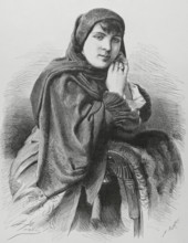 Chilean lady wearing dress for church, 1883. Creator: Arturo Carretero y Sánchez.