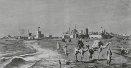 Mogador (now Essaouira), Morocco, 1883. General view.  Creator: Eugenio Alvarez Dumont.