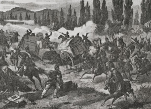 Franco-Prussian War (1870-1871): The Prussians seize a French convoy, 1870. Creator: Unknown.