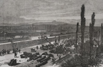 Franco-Prussian War (1870-1871): Preparations for the defence of Lyon, France, 1870.  Creator: Laporta.