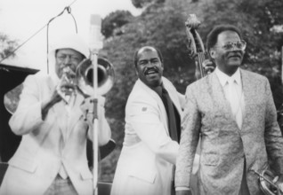 Al Grey, Eddie Jones, Clark Terry, Capital Radio Jazz Festival, 1981. Creator: Brian Foskett.