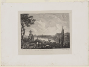 View on the Tiber with Rome in the Distance, 19th century. Creator: Thomas Hastings.