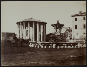 The Temple of Hercules Victor and the Fountain of the Tritons, Rome, c1858. Creator: Jane Martha St. John.