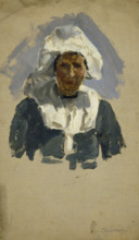 Study of a Dutch woman, (Volendam), mid-late 1870s. Creator: George Clausen.