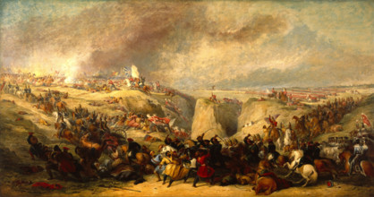The Battle of Hyderabad, 24th March 1843, by 1854. Creator: George Jones.