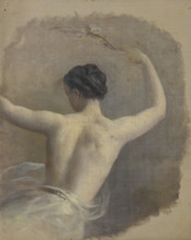 Half-length female figure viewed from the back, c1823-1873. Creator: Edmund Thomas Parris.