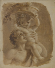 Man carrying a child on his left shoulder, c1823-1873. Creator: Edmund Thomas Parris.