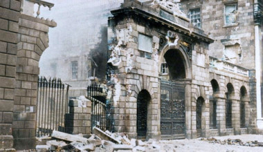 The Four Courts bombarded, Dublin, Ireland, July 1922 (1935).  Creator: Unknown.
