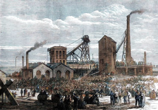 The Astley Deep Pit Colliery, Dukinfield: scene of the late explosion, 1874. Creator: Unknown.
