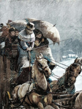 A Christmas Journey as we Used to Do It - drawn by A. E. Emslie, 1881. Creator: William James Palmer.