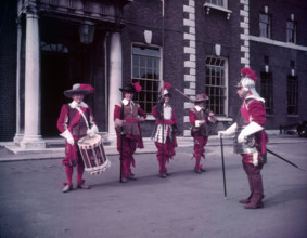 Drummer, pikeman, pioneer, musketeer, officer, Honourable Artillery Company, London, c1955. Creator: Arthur Charles Kirby Ware.