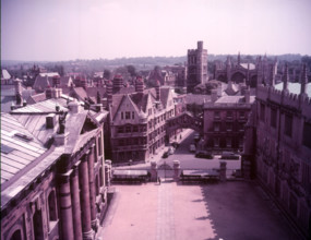View from the Sheldonian Theatre, Oxford, c1955.  Hertford College, New College and tower and chapel Creator: Arthur Charles Kirby Ware.