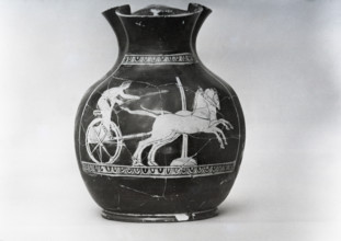 Vase depicting chariot race, Greek, c1955. Creator: Arthur Charles Kirby Ware.