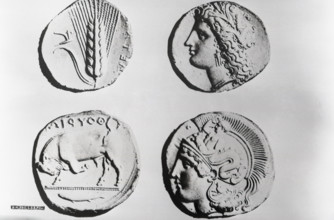 Ancient coins, Greek, c1955. Creator: Arthur Charles Kirby Ware.