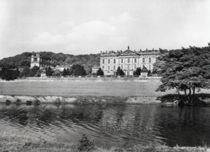 Chatsworth House and River Derwent, Derbyshire, c1955. Creator: Arthur Charles Kirby Ware.