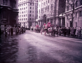 State coaches passing Bush House, Aldwych, London, c1952. Creator: Arthur Charles Kirby Ware.