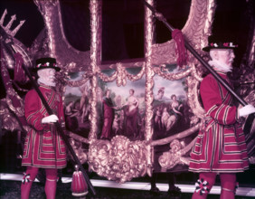 The Gold State Coach on display, London, c1953. Creator: Arthur Charles Kirby Ware.