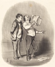 L'inconvénient d'avoir un ami mélomane, 1851.  Creator: Honore Daumier.