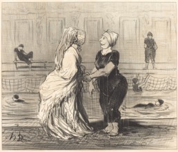 Chère baronne, je vous félicite..., 1847. Creator: Honore Daumier.