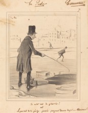 La Pêche. En Voilà un de Plaisir!, 1841.  Creator: Honore Daumier.
