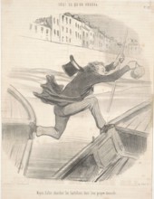 Moyen d'aller chercher les barbillons dans leur propre domicile, 1849. Creator: Honore Daumier.