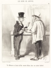 Un défenseur en Justice de Paix causant affaires dans son cabinet habituel, 1846. Creator: Honore Daumier.