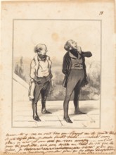 Comme tu y vas, on voit bien que l'argent ne te coute rien !..., 1841. Creator: Honore Daumier.