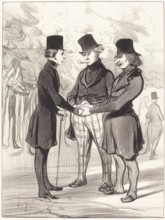 Quelle heureuse rencontre!..., 1845.  Creator: Honore Daumier.