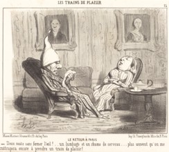 Le retour à Paris, 1852. Creator: Honore Daumier.
