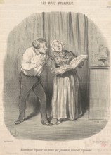 Inconvénient d'épouser une femme qui possède un talent dit d'agrément, 1847. Creator: Honore Daumier.