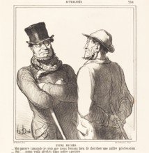 Entre recors, 1865. Creator: Honore Daumier.