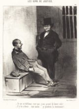 Ce qui m'chiffonne c'est que j'suis accusé de douze vols!, 1846.  Creator: Honore Daumier.