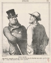 Entre recors, 1865. Creator: Honore Daumier.