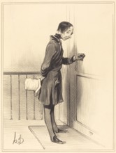 Le mendiant à domicile, 1841. Creator: Honore Daumier.
