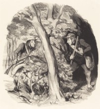La rencontre sous bois, 1844. Creator: Honore Daumier.