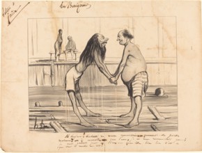 Eh bonjour! enchanté de vous rencontrer..., 1840. Creator: Honore Daumier.