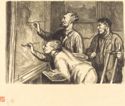 Exposition de peinture de 1868 - Le dernier coup de pinceau, 1868.  Creator: Etienne Carjat.