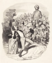 Ah! Saperlotte, je crois que nous sommes pincés!, 1845. Creator: Honore Daumier.